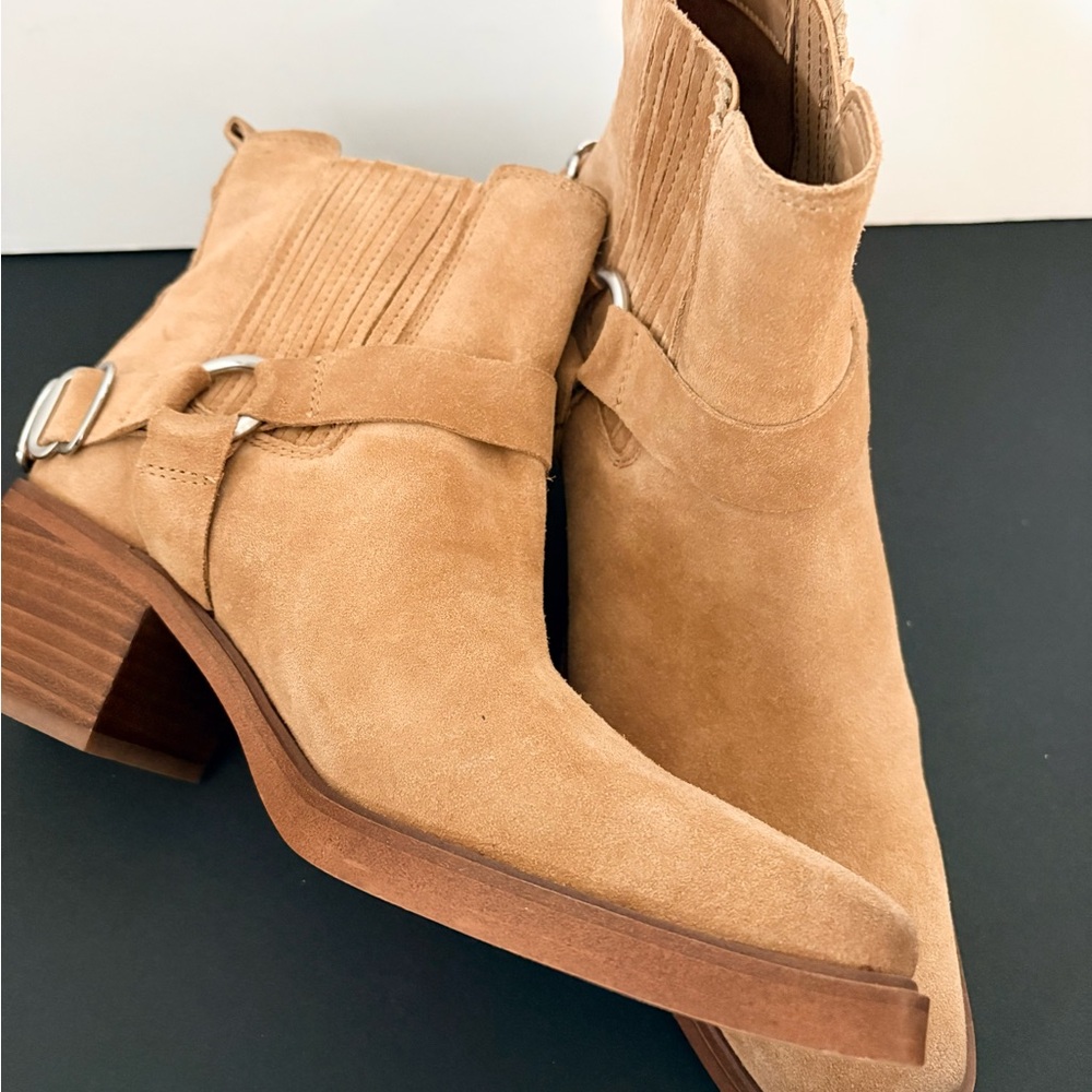Sam Edelman Bellamie Tan Suede Ankle Boots 8
